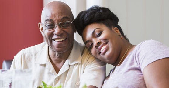 African-American father and caregiver daughter