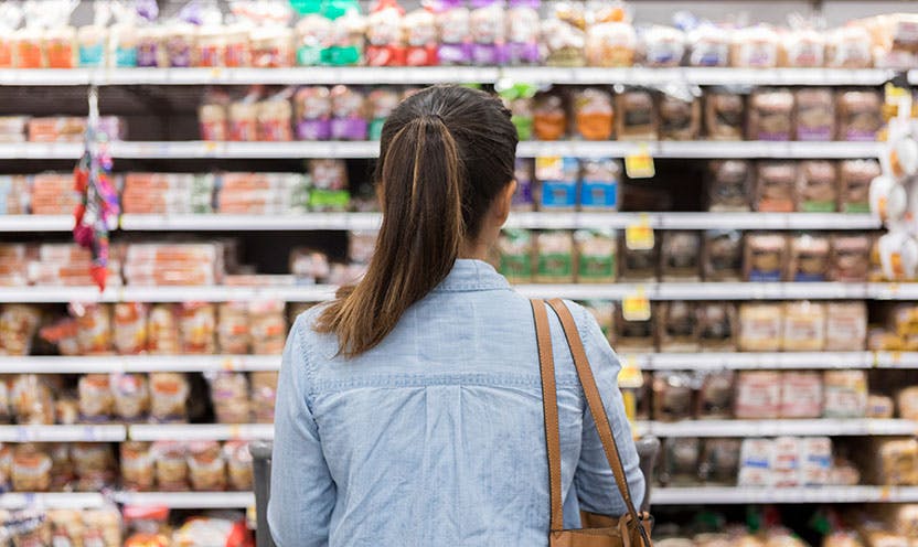 A women grocery shopping