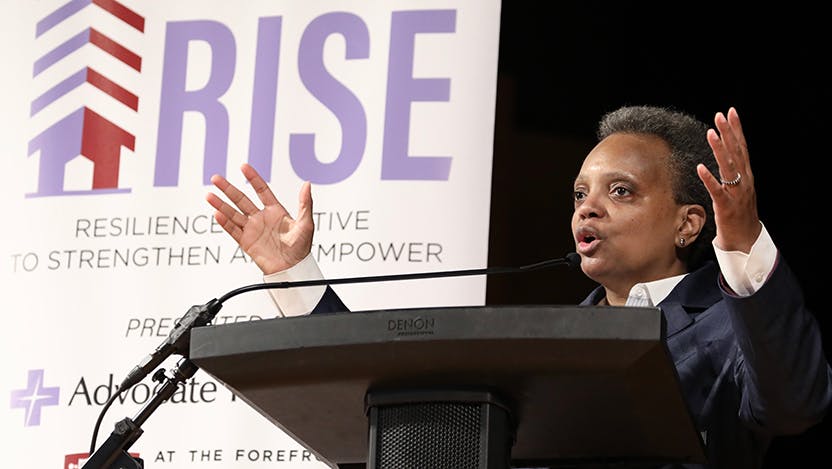  Lori Lightfoot delivered the opening remarks at Southland RISE's inaugural summit