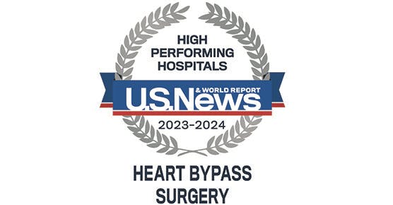 US News and World Report 2023-24 Badge for Heart Bypass Surgery