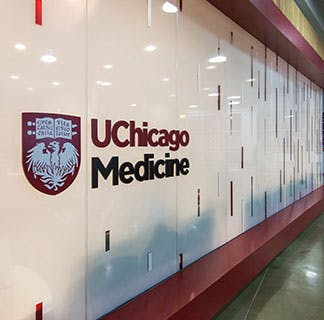 UChicago Medicine sign outside of the South Loop clinic
